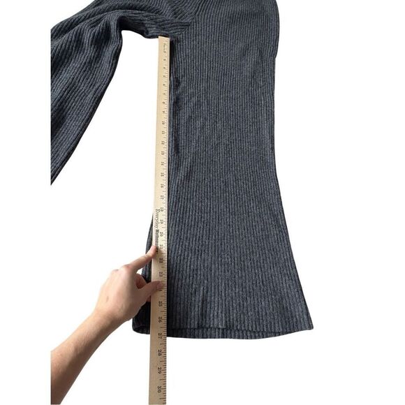 Nap Loungewear Cashmere Knit Ribbed Pants Flare Size L Gray Pull On - Picture 6 of 9